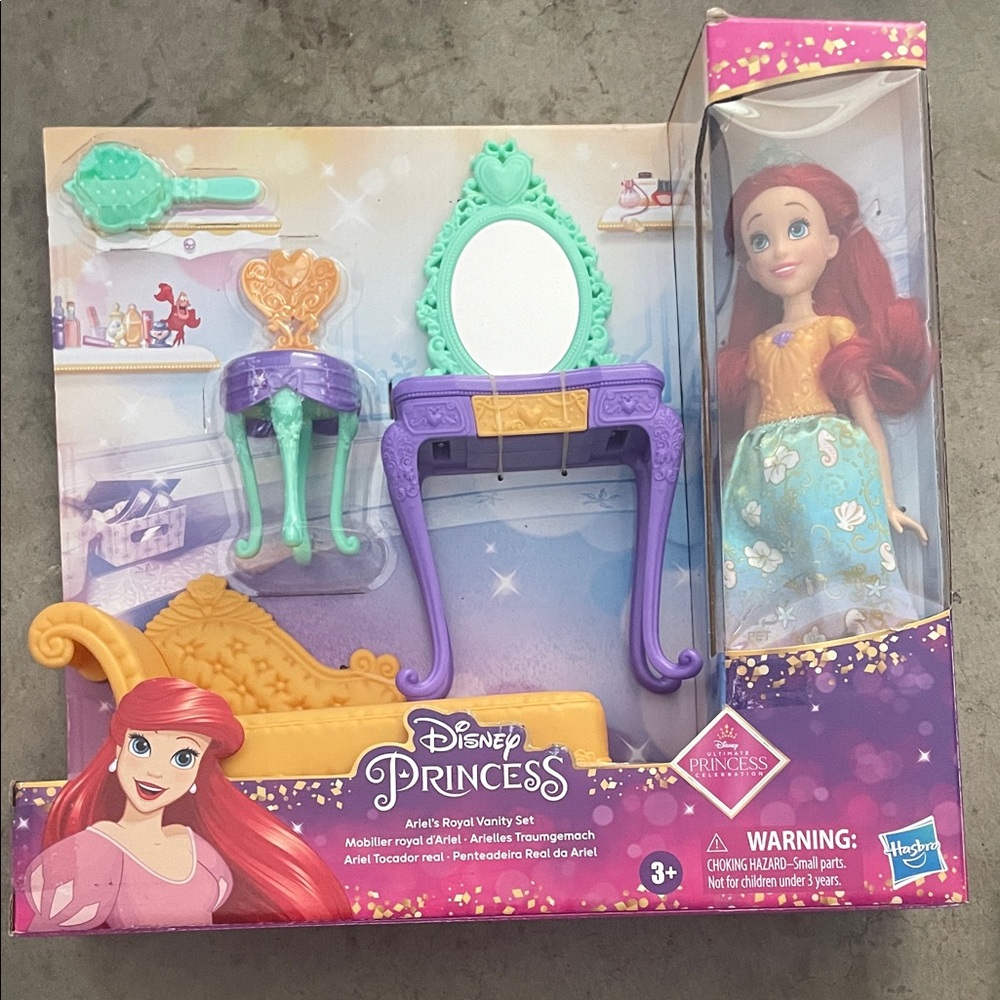 Hasbro Disney Princess Ariel Vanity Playset - Purple, Teal & Gold